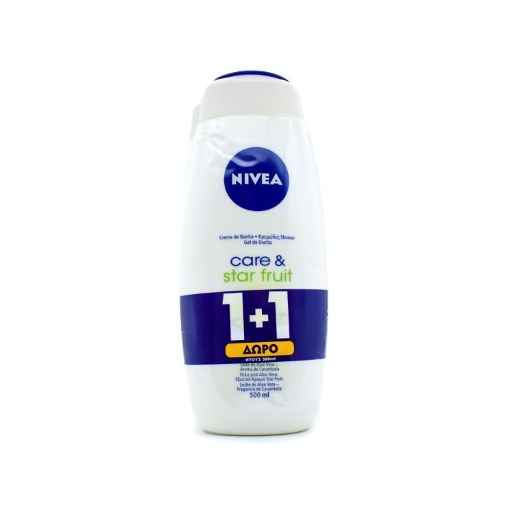 Nivea Care & Star Fruit Αφρόλουτρο 2x500ml
