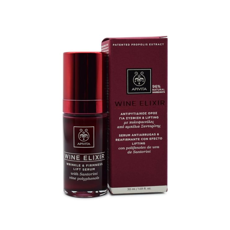 Apivita Wine Elixir Αντιρυτιδικός Ορός για Σύσφιξη & Lifting με Πολυφαινόλες από Αμπέλια Σαντορίνης 30ml