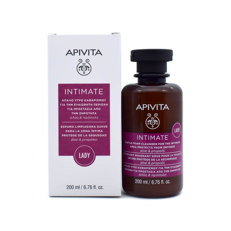 Apivita Intimate Lady Καθημερινό Απαλό Κρεμώδες Καθαριστικό για την Ευαίσθητη Περιοχή για Προστασία απο την Ξηρότητα 200ml 