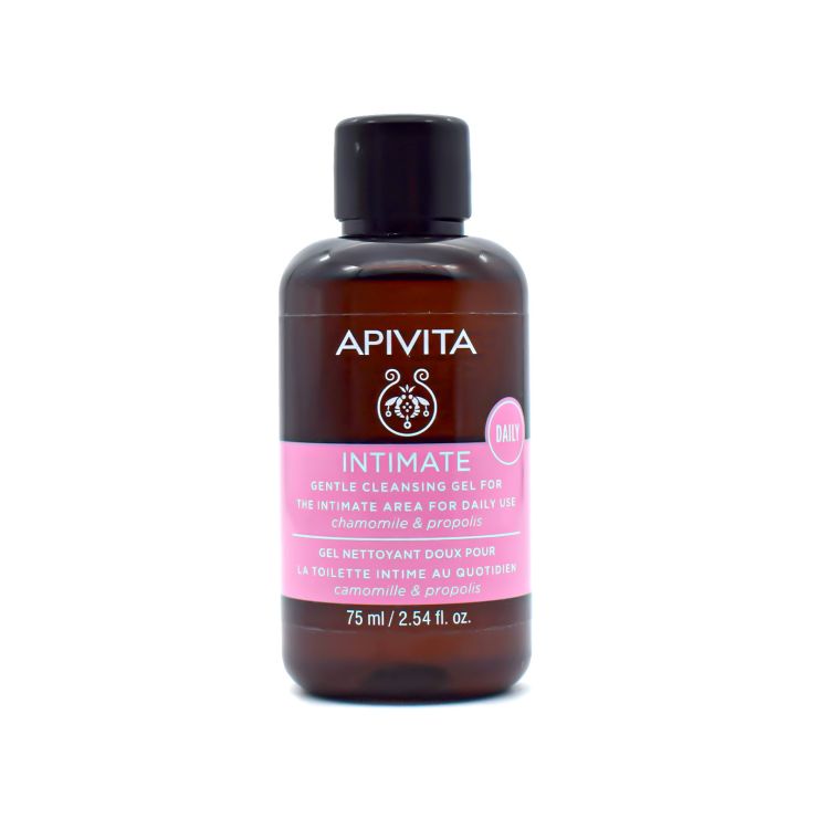 Apivita Intimate Mini Απαλό Gel Καθαρισμού για την Ευαίσθητη Περιοχή για Καθημερινή Χρήση με Πρόπολη και Χαμομήλι 75ml