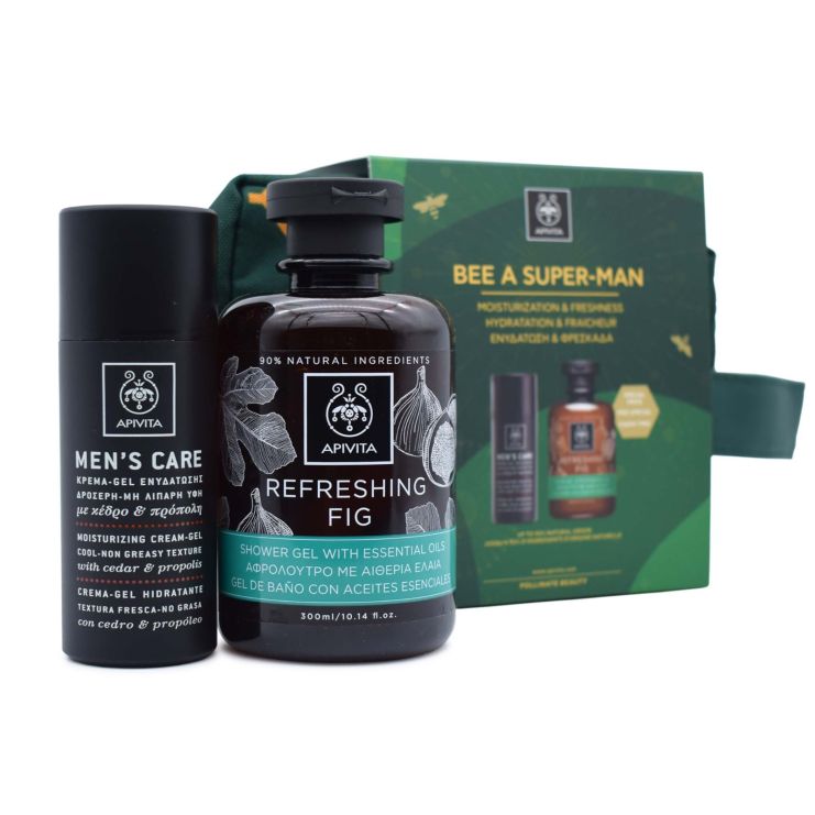 Apivita Moisturizing Cream-Gel with Cedar & Propolis 50ml & Refreshing Fig Shower 300ml & Νεσεσέρ
