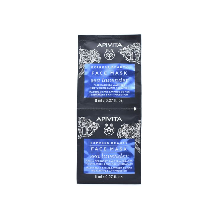 Apivita Moisturizing & Anti-pollution Face Mask With Sea Lavender 2x8ml