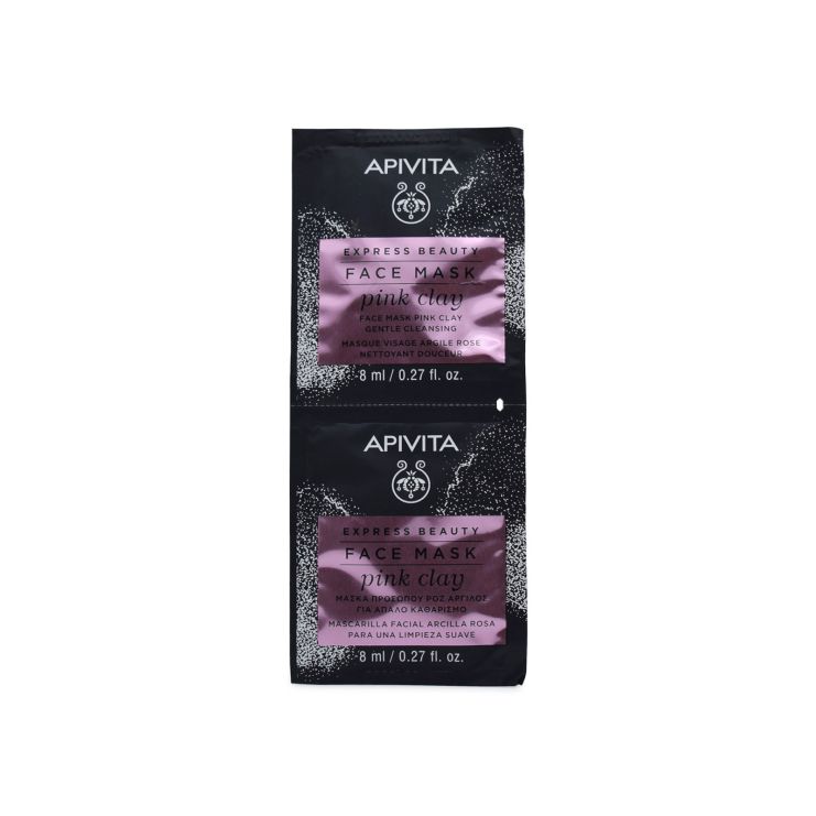 Apivita Express Beauty Μάσκα για Απαλό Καθαρισμό με Ροζ Άργιλο 2x8ml