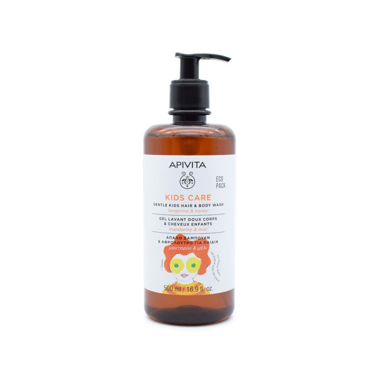Apivita Eco Pack Kids Σαμπουάν & Αφρόλουτρο Μανταρίνι Μέλι 500ml