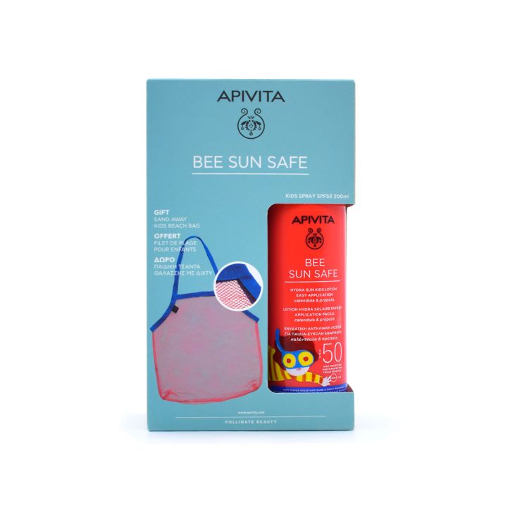 Apivita Bee Sun Safe Kids Hydra Lotion SPF50 Spray 200ml & Gift Παιδική Τσάντα Θαλάσσης με Δίχτυ