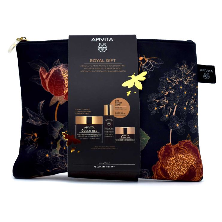 Apivita Queen Bee Royal Gift: (Day Cr. Light Texture 50ml + Nigth Cr. 15ml + Serum 10ml)