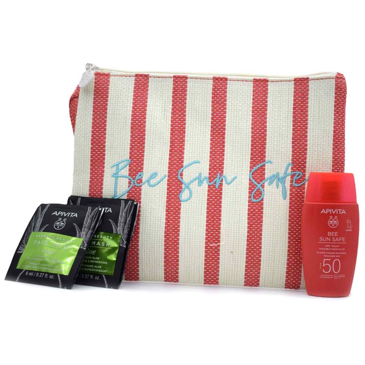 Apivita Bee Sun Safe Face Fluid SPF50+ Dry Tough 50ml & Face Mask Aloe 2x8ml & Hair Mask 20ml & Νεσεσέρ 