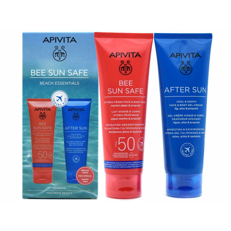 Apivita Hydra Fresh Face Body Milk SPF50 100ml & After Sun Cool Sooth Face Body Gel-Cream 100ml