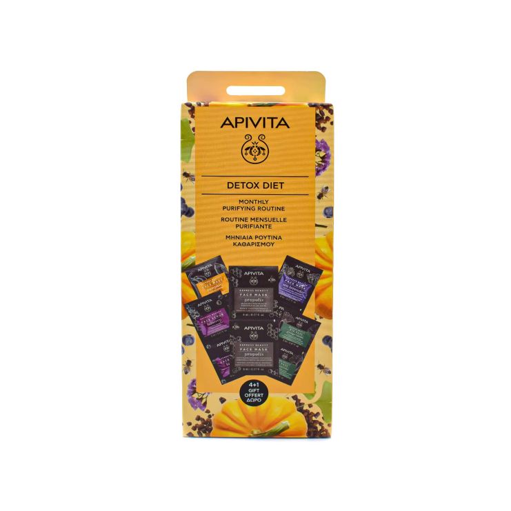 Apivita Express Beauty Detox Diet  Μηνιαία Ρουτίνα Καθαρισμού 5 τμχ