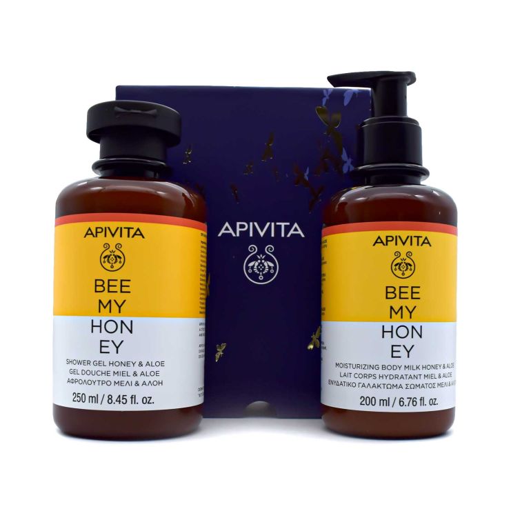 Apivita A Sweet New Year Bee My Honey Shower Gel 200ml & Body Milk 200ml