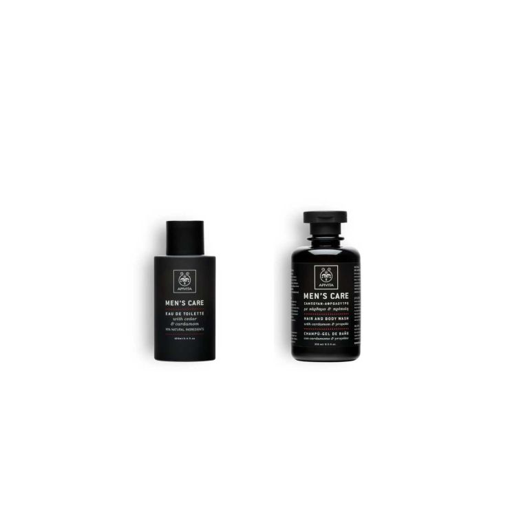 Apivita Boys Boys Boys Mens Care with Cedar & Cardamom Eau de Toilette 100ml & Hair & Body Wash 250ml 