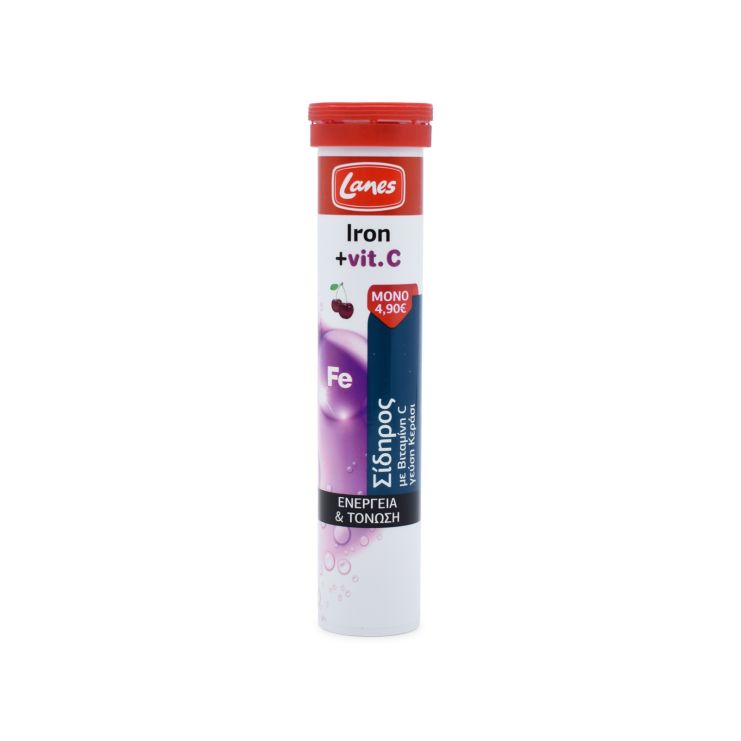 Lanes Iron + Vitamin C Κεράσι 20 αναβράζοντα δισκία