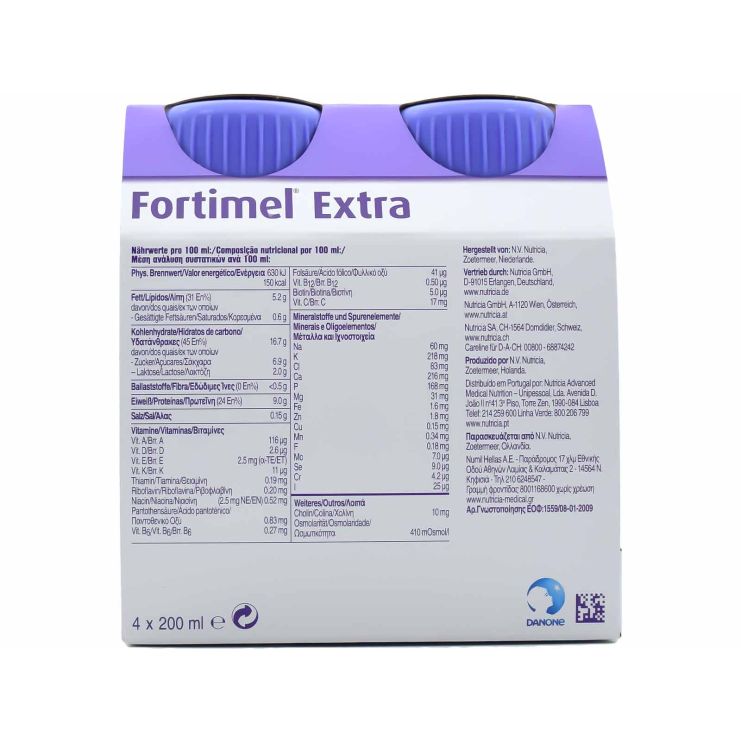 Nutricia Fortimel Extra 4 x 200ml Σοκολάτα