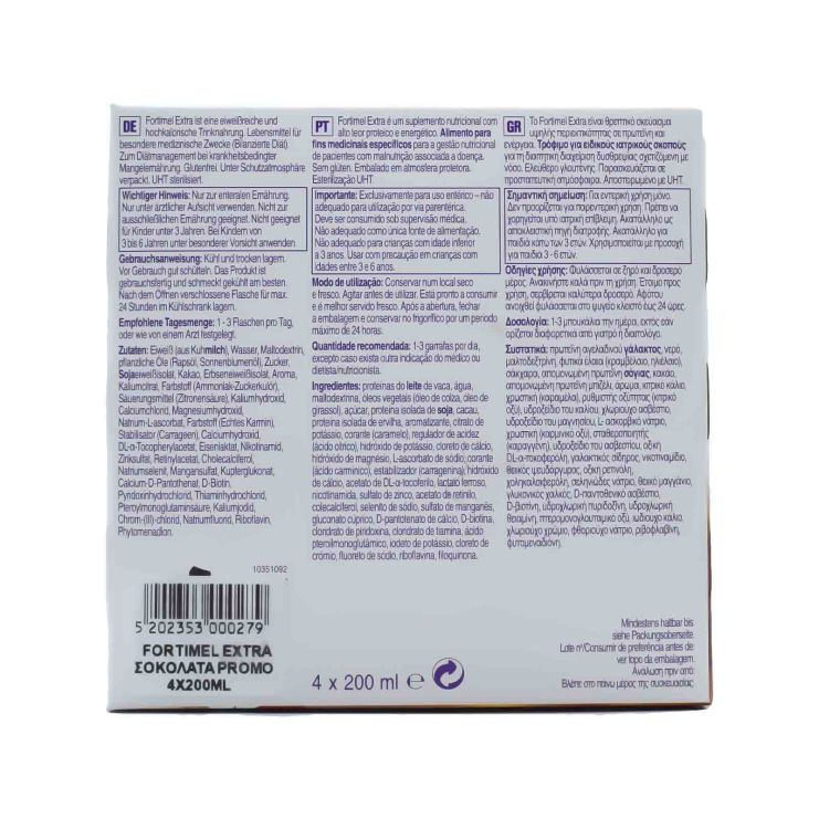 Nutricia Fortimel Extra 4 x 200ml Σοκολάτα