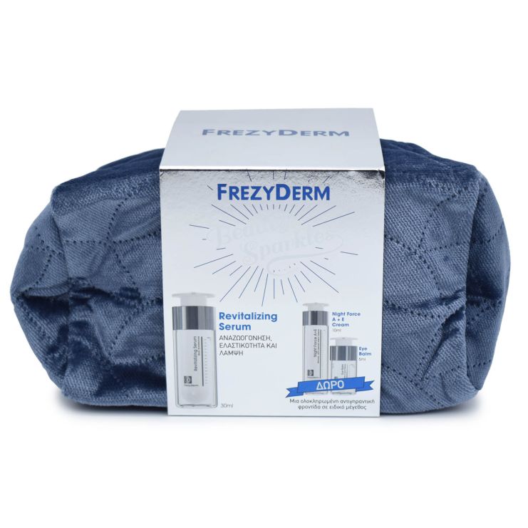 Frezyderm Beauty Sparkles Revitalizing Serum 30ml & Night Force 10ml & Eye Balm 5ml & Cosmetic Bag