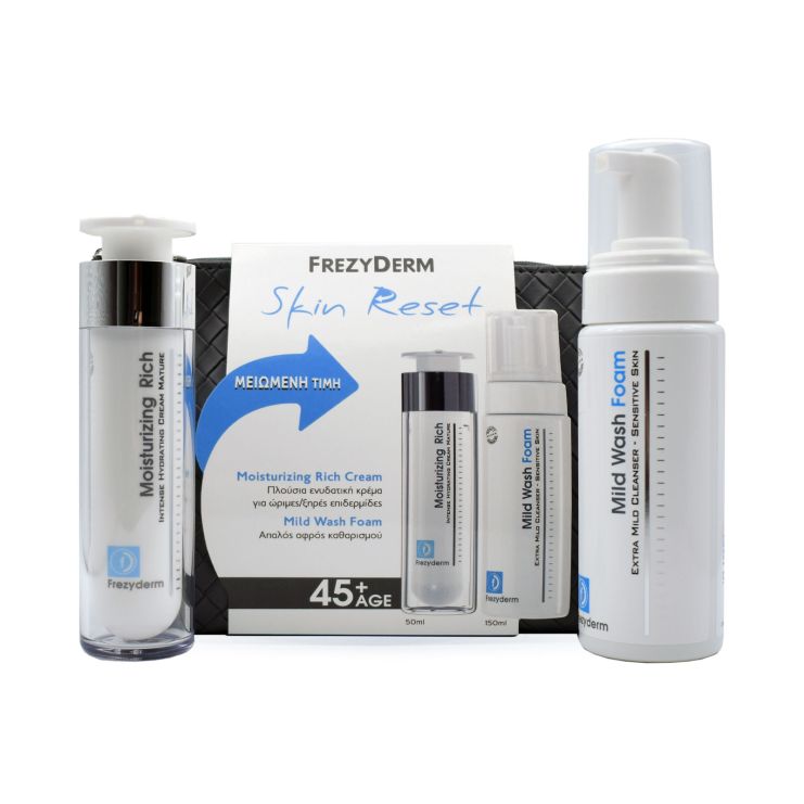 Frezyderm Moisturizing Rich Cream 45+ & Mild Wash Foam 150ml 