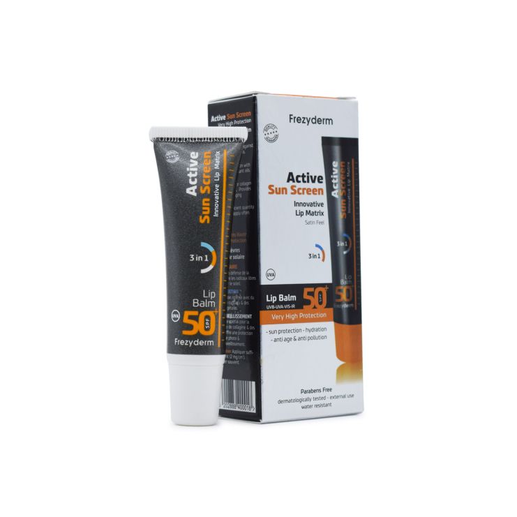 Frezyderm Active Sun Screen Innovative Lip Matrix Αντηλιακό για Χείλη με Ενεργό Άνθρακα SPF50+ 15ml