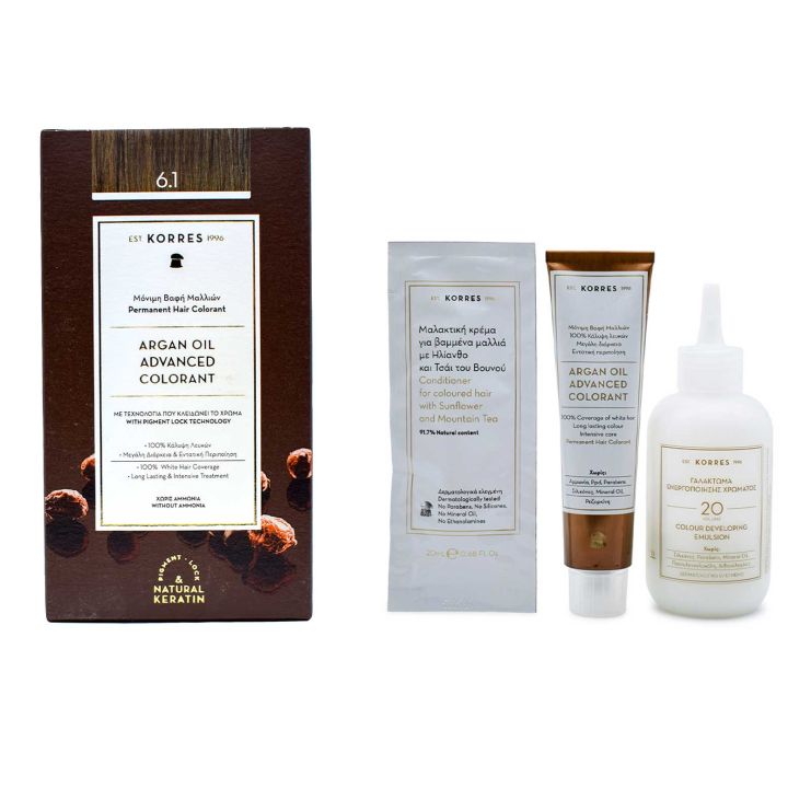 Korres Argan Oil Advanced Colorant 6.1 Ξανθό Σκούρο Σαντρέ