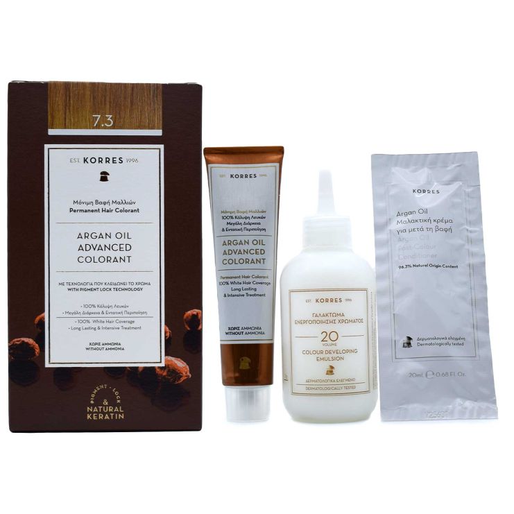 Korres Argan Oil Advanced Colorant 7.3 Ξανθό Χρυσό / Μελί