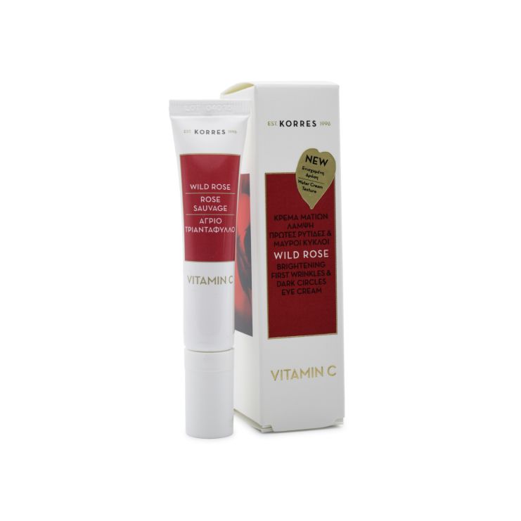Korres Wild Rose Κρέμα Ματιών για Λάμψη, Πρώτες Ρυτίδες & Μαύρους Κύκλους 15ml