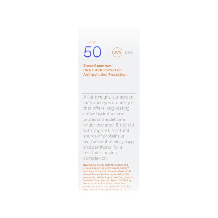 Korres Yoghurt Sunscreen Emulsion Face & Eyes Cream Gel SPF50 40ml