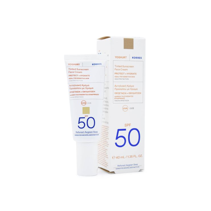 Korres Yoghurt Tinted Sunscreen Face Cream SPF50 40ml