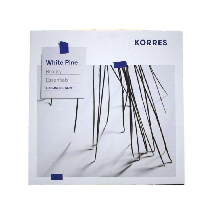 Korres Face White Pine Skin Care Set Day Cream for Natural Mature Skin 40ml & Eau de Toilette Women Cashmere Kumquat 10ml & Volcanic Minerals Mascara Drama Volume 4 mL