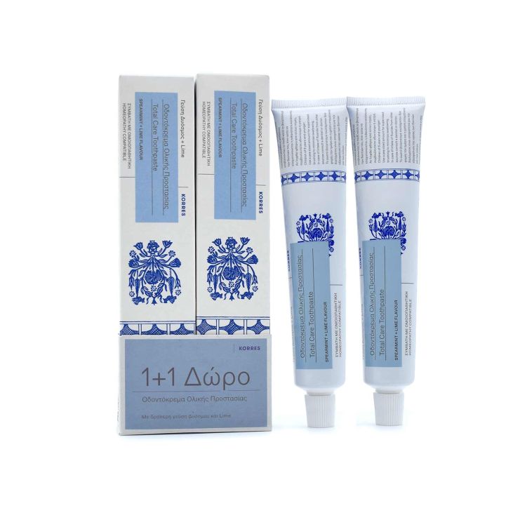 Korres Total Care Ολικής Προστασίας Οδοντόκρεμα Δυόσμος & Lime 2 x 75gr