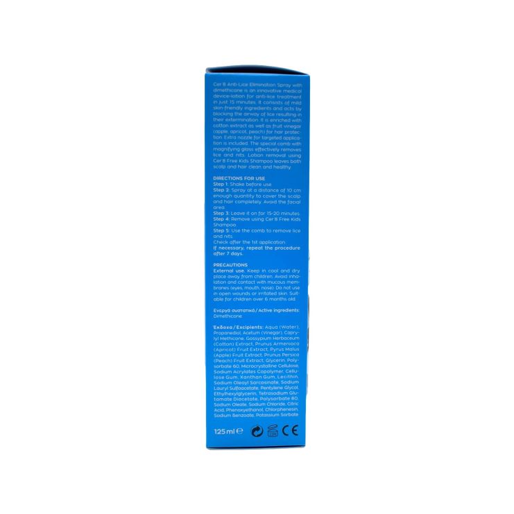 Vican Cer'8 Anti Lice Αντιφθειρική Λοσιόν σε Spray Άοσμο 125ml & Χτενάκι