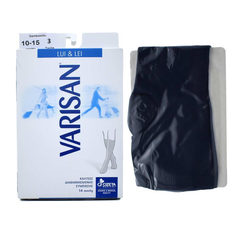 Varisan Lui & Lei 14 mmHg No3 (41-43) Κάλτσες Διαβαθμισμένης Συμπίεσης Μπλέ 1 ζεύγος