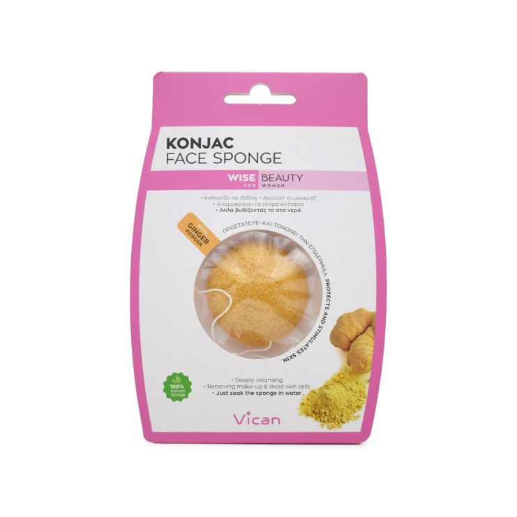 Vican Wise Beauty Konjac Σφουγγάρι Καθαρισμού Ginger Powder 1 τμχ