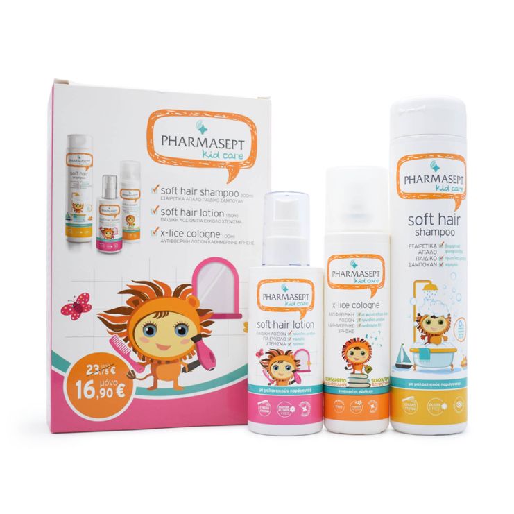 Pharmasept Kid Care Girl Set Soft Hair Shampoo 300ml & Lotion X-Lice 100ml & Kid Soft Hair Lotion 150ml