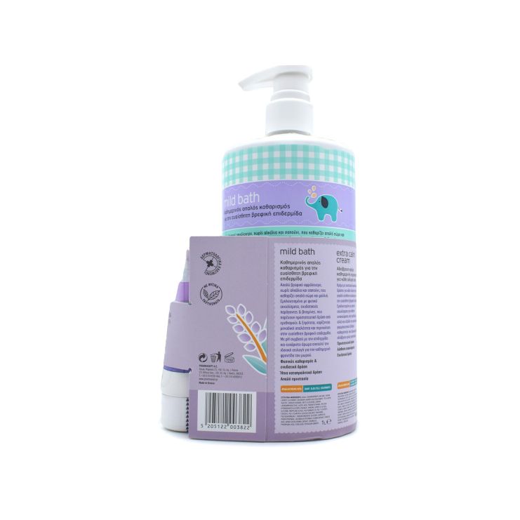 Pharmasept Baby Care Mild Bath Face & Body 1000ml & Baby Extra Calm Cream 40ml