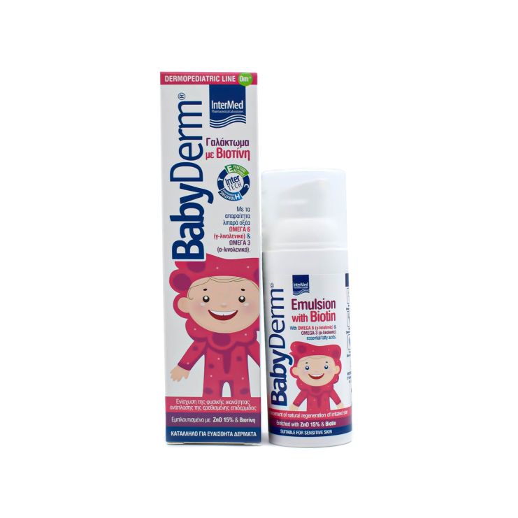 Intermed BabyDerm Emulsion Αναπλαστικό Γαλάκτωμα με Βιοτίνη 50g