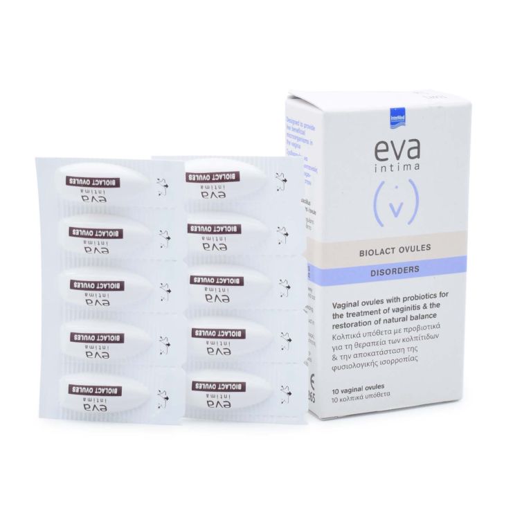 Intermed Eva Intima Biolact Ovules 10 κολπικά υπόθετα 