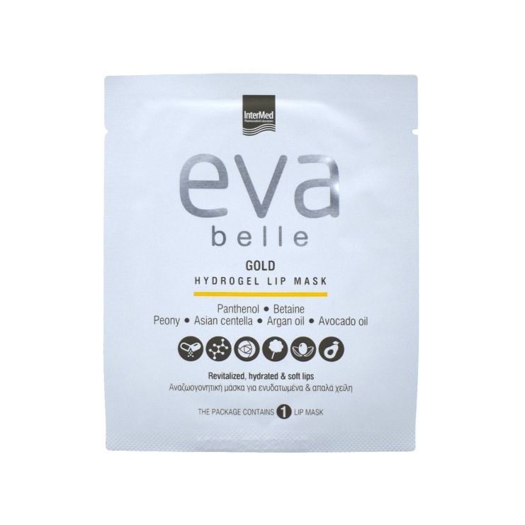 Intermed Eva Belle Gold Hydrogel Μάσκα Χειλιών για Ενυδάτωση 1 τμχ