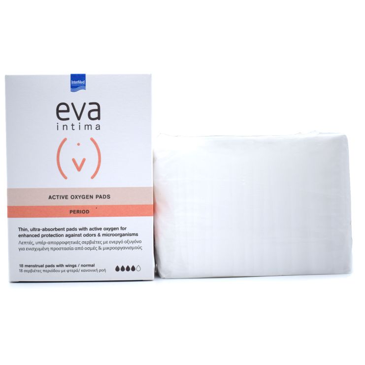 Intermed Eva Intima Active Oxygen Pads Period 18 σερβιέτες με φτερά/normal