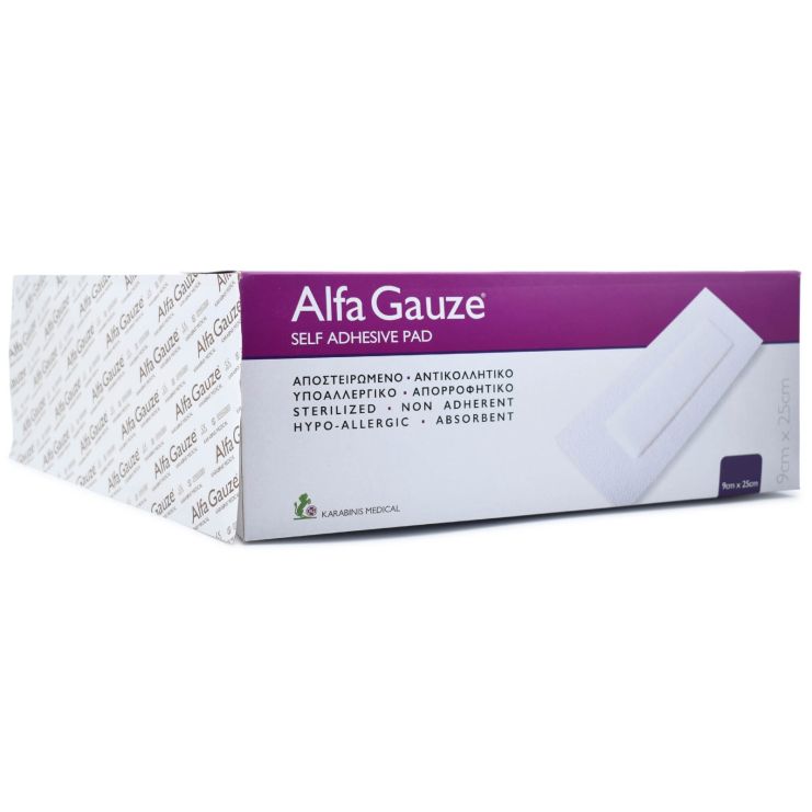 Alfa Gauze Αυτοκόλλητο Επίθεμα Μικροτραυμάτων- Αποστειρωμένο 9cm X 25cm 1 τμχ