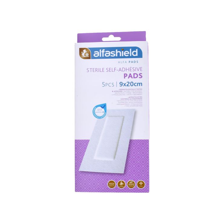 Karabinis Medical Alfashield Sterile Self Adhesive Pads 9cm x 20cm 5 patches