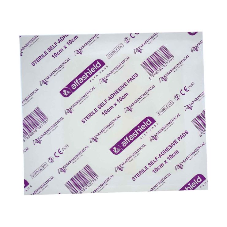 Karabinis Medical Alfashield Αποστειρωμένα Αυτοκόλλητα Επιθέματα 10x10cm 1 τμχ
