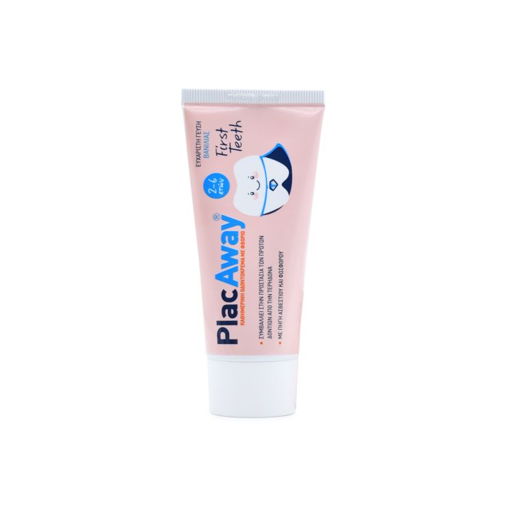 PlacAway First Teeth  Οδοντόκρεμα με Γεύση Βανίλια 2-6 Ετών 50ml