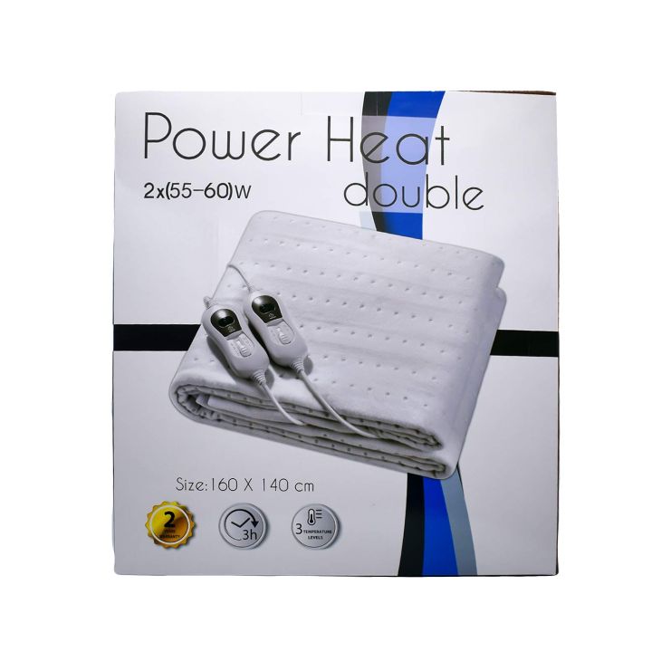Alfacare Power Heat Διπλό Ηλεκτρικό Υπόστρωμα Πλενόμενο με Χρονοδιακόπτη Λευκό 120W 160 x 140 εκ