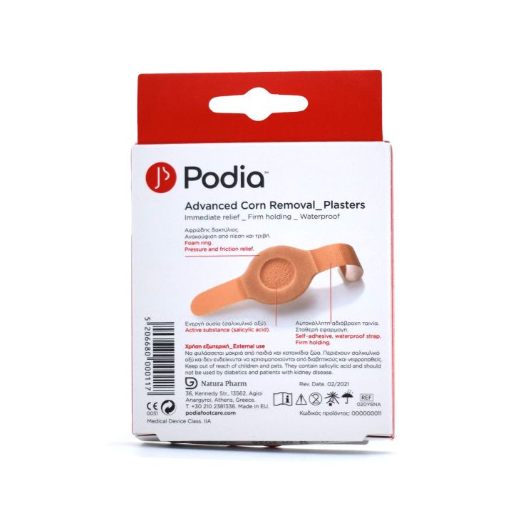Podia Advanced Corn Removal Plasters Αφαίρεση Κάλων Αυτοκόλλητα 6 τμχ