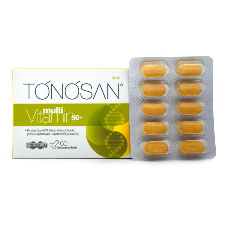 Uni-Pharma Tonosan Multivitamin 50+ 60 τριστρωματικά δισκία 