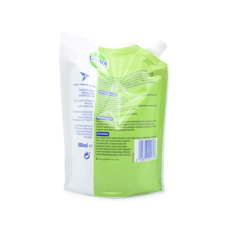 Dettol Liquid Hand Wash Αντηβακτηριδιακό Κρεμοσάπουνο Αλόη Ανταλλακτικό 500ml