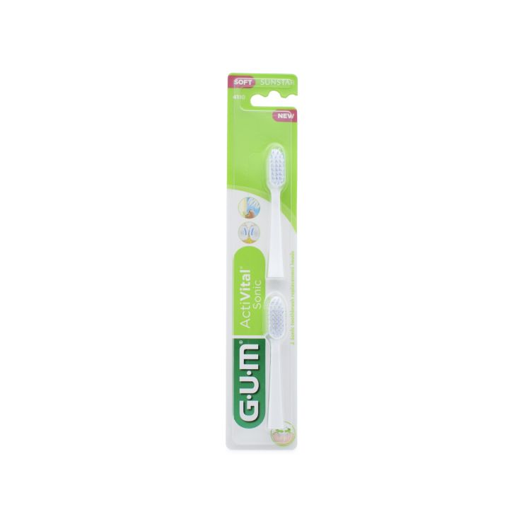 Sunstar Gum ActiVital Sonic 4110  Ανταλλακτικές Κεφαλές Λευκό 2 τμχ