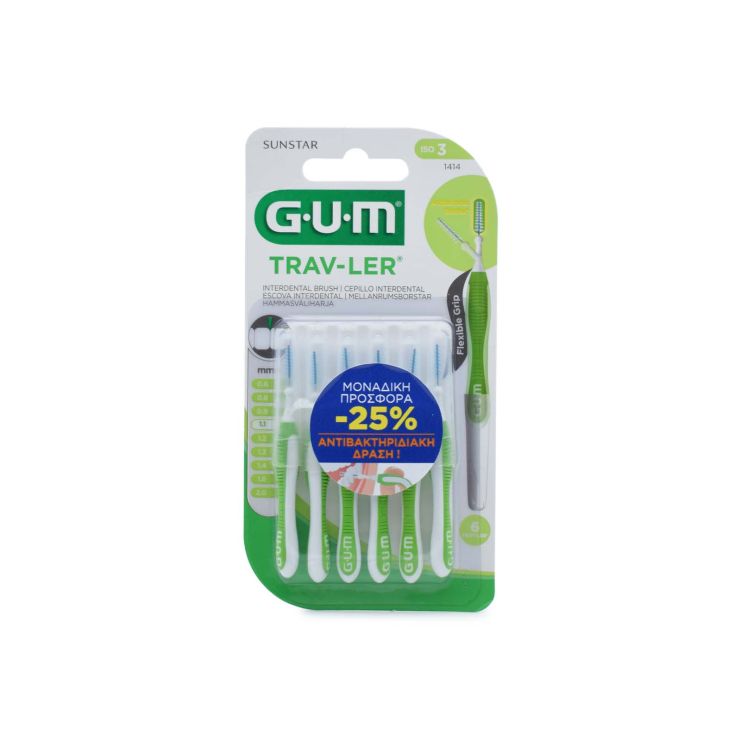 Sunstar Gum Trav-Ler 1414 Μεσοδόντια Βουρτσάκια 1.1mm 6 τμχ