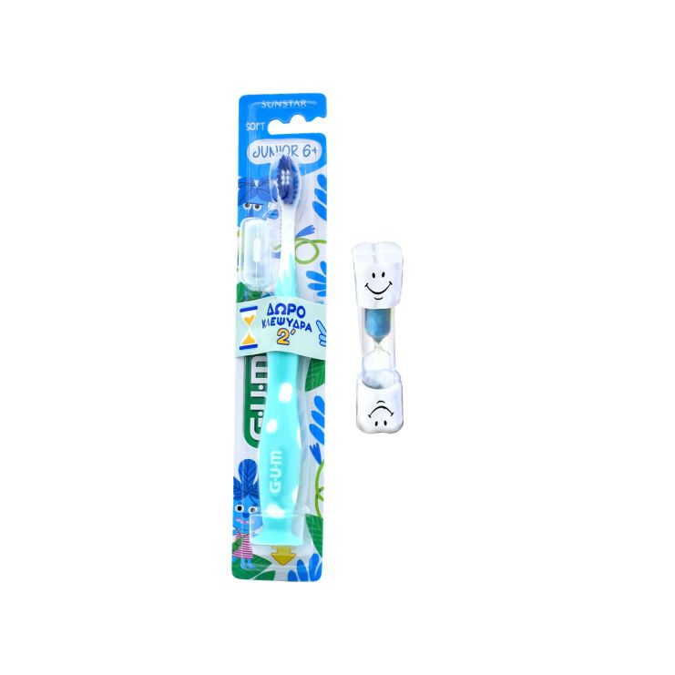 Sunstar Gum Οδοντόβουρτσα Kids Monster Μαλακή Σιελ από 6 ετών & Κλεψύδρα
