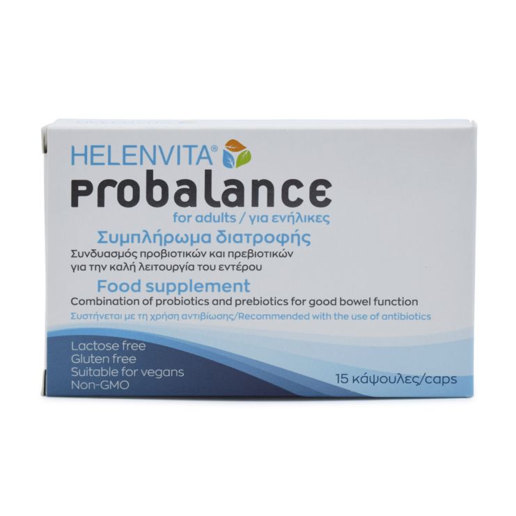 Helenvita Probalance For Adults Συμπλήρωμα Προβιοτικών - Πρεβιοτικών 15 κάψουλες 