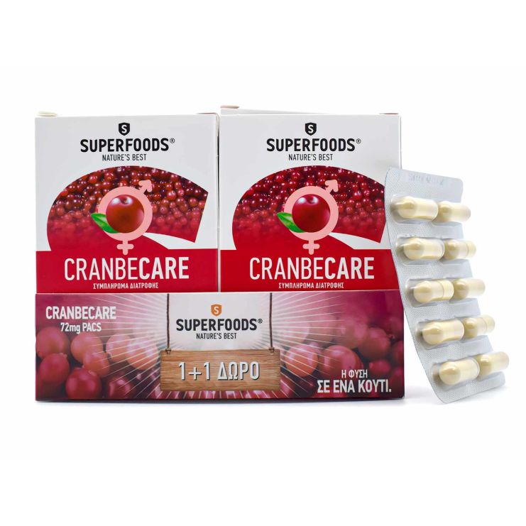 Superfoods Cranbecare 15200 mg 2x30 κάψουλες